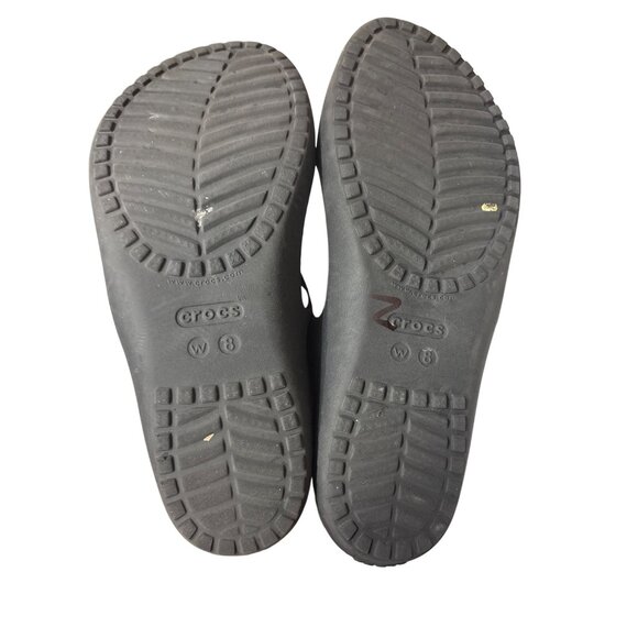 Womens Crocs Black Strappy Sandals Size W8 Lightweight & Comfortable - Picture 5 of 5